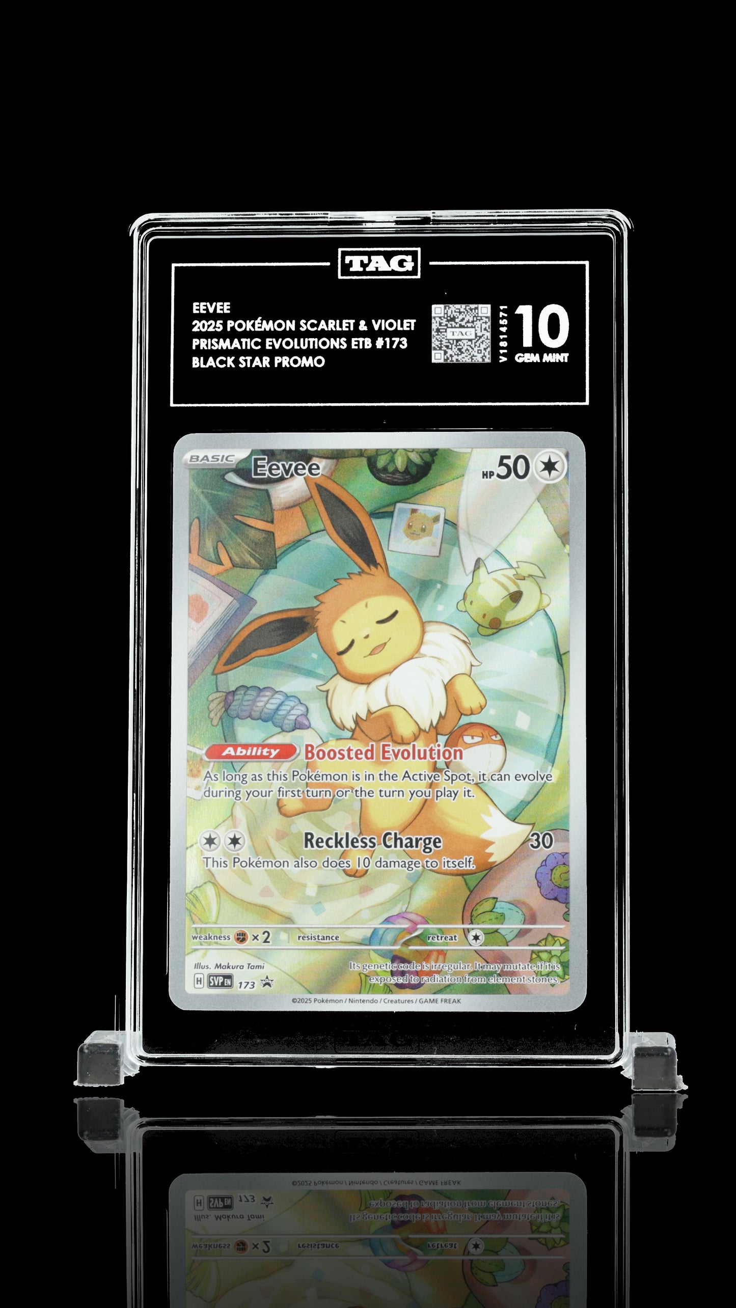 English EEVEE 2025 SCARLET & VIOLET BLACK STAR PROMOS #173 PRISMATIC EVOLUTIONS ELITE TRAINER BOX TAG 10 csm001