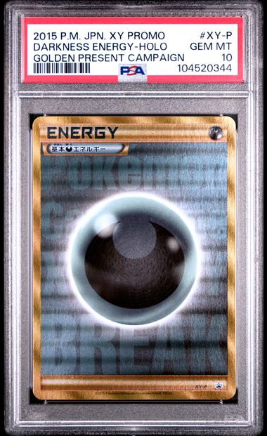 2015 JAPANESE XY PROMO #XY-P DARKNESS ENERGY-HOLO GOLDEN PRESENT CAMPAIGN PSA 10