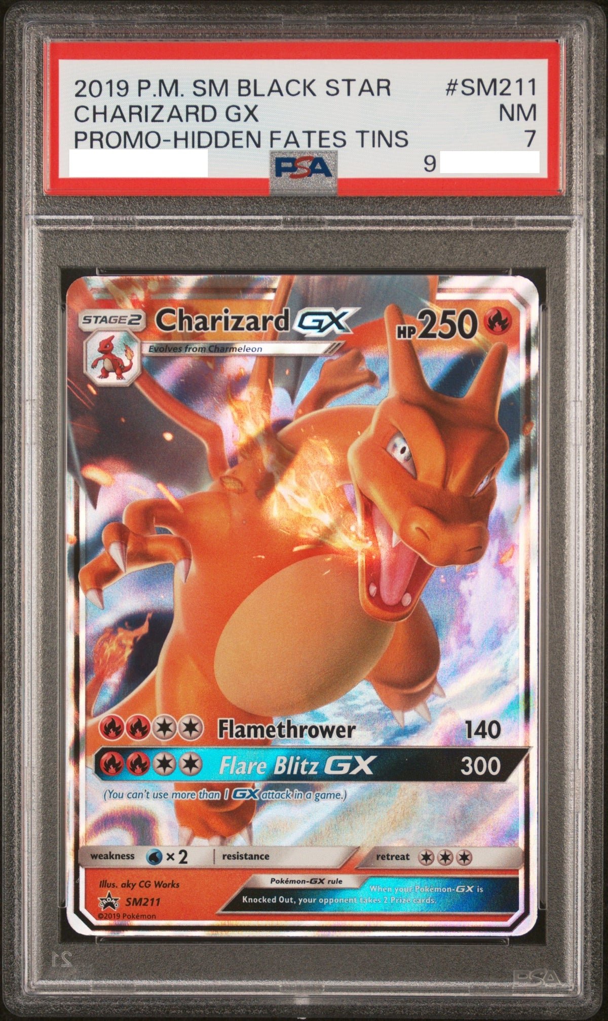 11008 PSA7 English PROMO #SM211 CHARIZARD GX