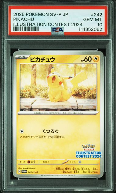2025 POKEMON JAPANESE SV-P PROMO #242 PIKACHU ILLUSTRATION CONTEST 2024 PSA10
