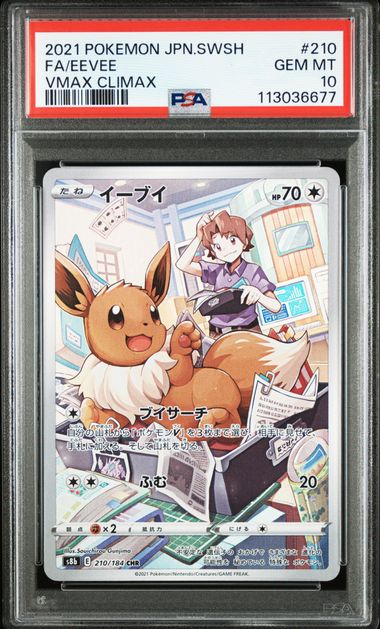 2021 JAPANESE SWORD & SHIELD VMAX CLIMAX #210 FA/EEVEE PSA10