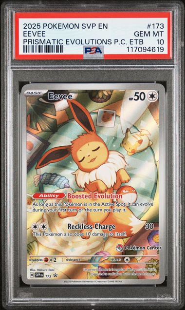 2025 POKEMON SVP EN-SV BLACK STAR PROMO #173 EEVEE PRISMATIC EVOLUTIONS PC ETB PSA10