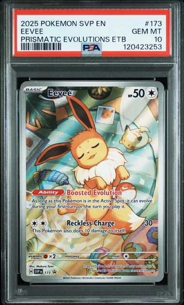 2025 SVP EN-SV BLACK STAR PROMO #173 EEVEE PRISMATIC EVOLUTIONS ETB PSA10
