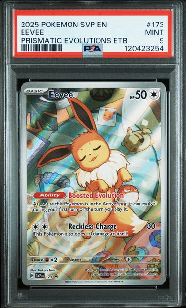 2025 SVP EN-SV BLACK STAR PROMO #173 EEVEE PRISMATIC EVOLUTIONS ETB PSA9