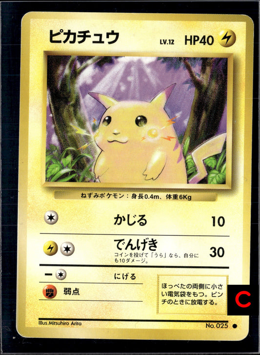 Pikachu LV.12 025 old back Japanese