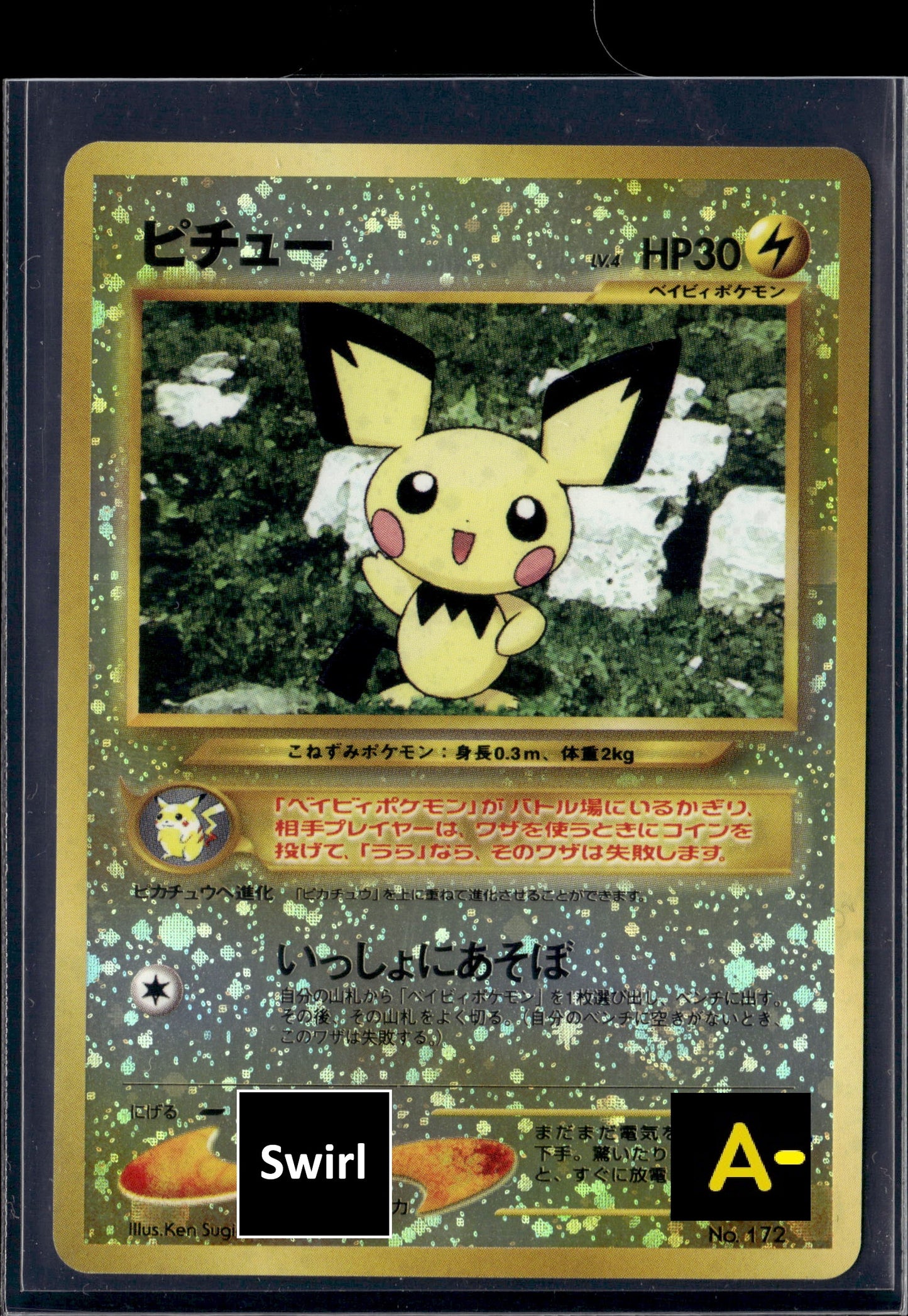 070633 Pichu 2002 Reverse Holo Neo Premium File 2 Japanese 172 EX