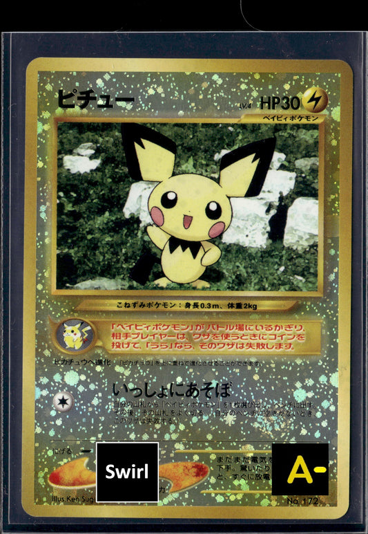 070633 Pichu 2002 Reverse Holo Neo Premium File 2 Japanese 172 EX