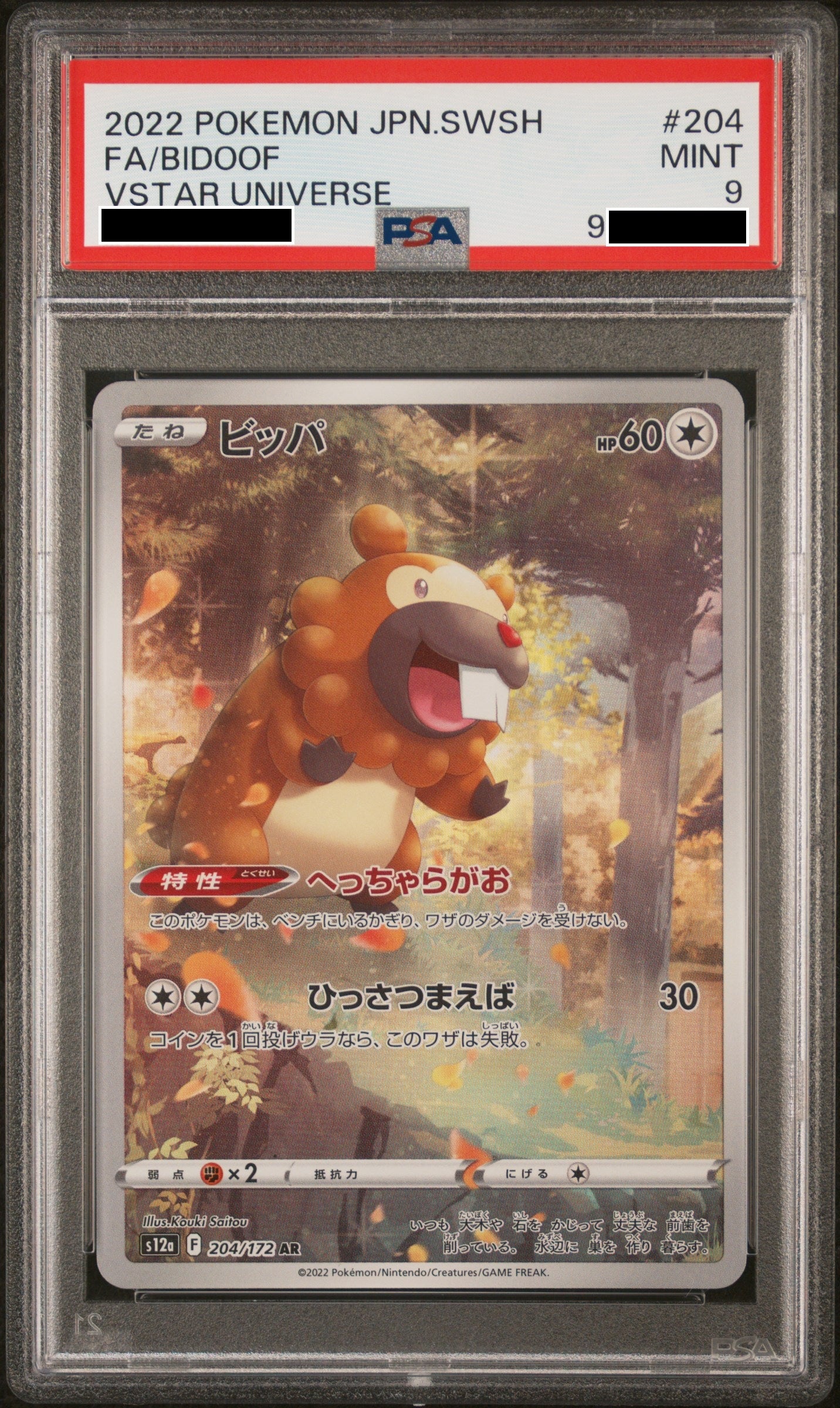 230824 PSA9 S12a Bidoof #204