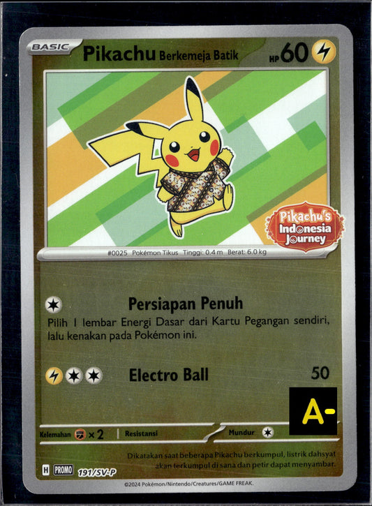 25811 Auction Pikachu Promo 191/SV-P Indonesia Journey