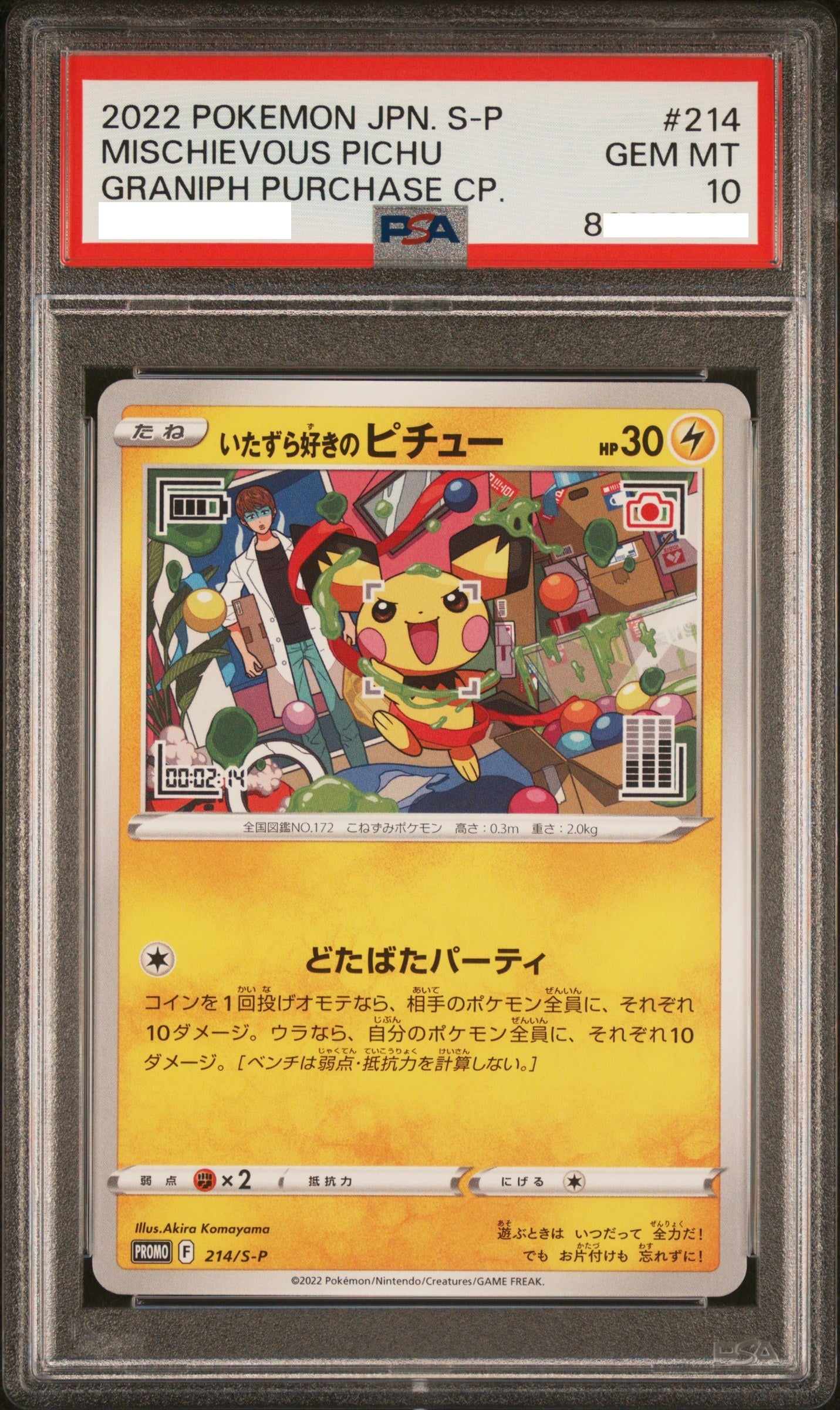 300829 PSA10#214 MISCHIEVOUS PICHU GRANIPH PURCHASE CP.