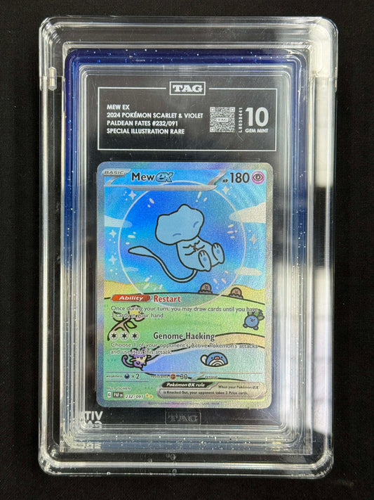 TAG 10 MEW EX 2024 POKÉMON SCARLET & VIOLET #232/091 PALDEAN FATES SPECIAL ILLUSTRATION RARE