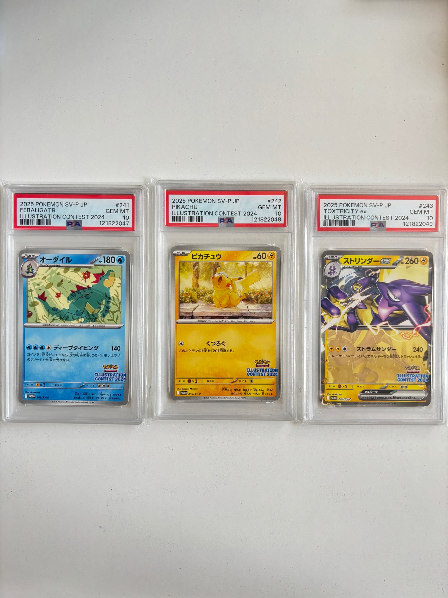 2025 JAPANESE SV-P PROMO ILLUSTRATION CONTEST 2024 #241 242 243 Sequential set of 3 PSA10