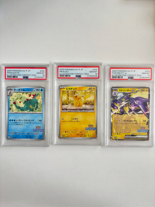 2025 JAPANESE SV-P PROMO ILLUSTRATION CONTEST 2024 #241 242 243 Sequential set of 3 PSA10