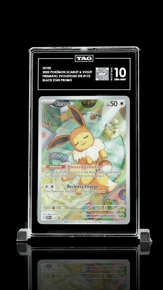 English EEVEE 2025 SCARLET & VIOLET BLACK STAR PROMOS #173 PRISMATIC EVOLUTIONS ELITE TRAINER BOX TAG 10 csm001