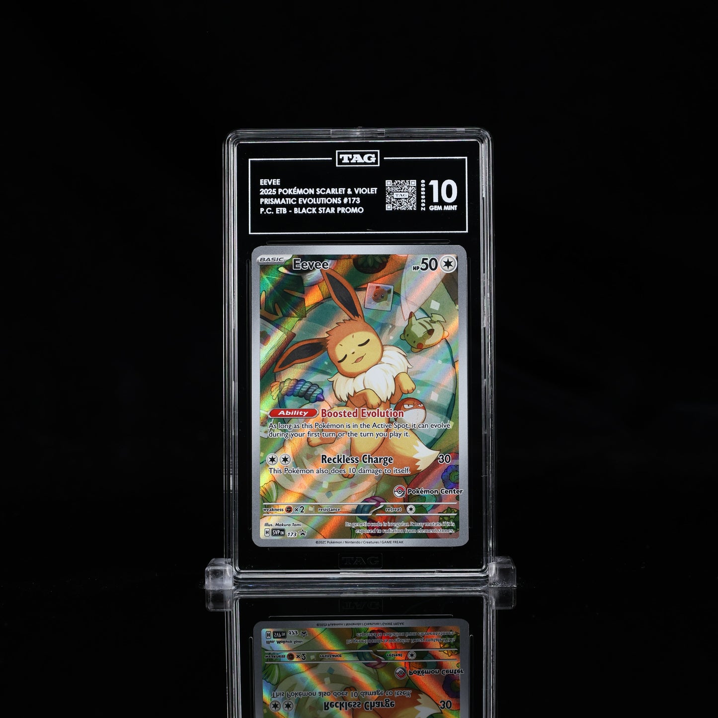 EEVEE 2025 POKÉMON SCARLET & VIOLET BLACK STAR PROMOS #173 PRISMATIC EVOLUTIONS POKÉMON CENTER ELITE TRAINER BOX HOLO TAG 10
