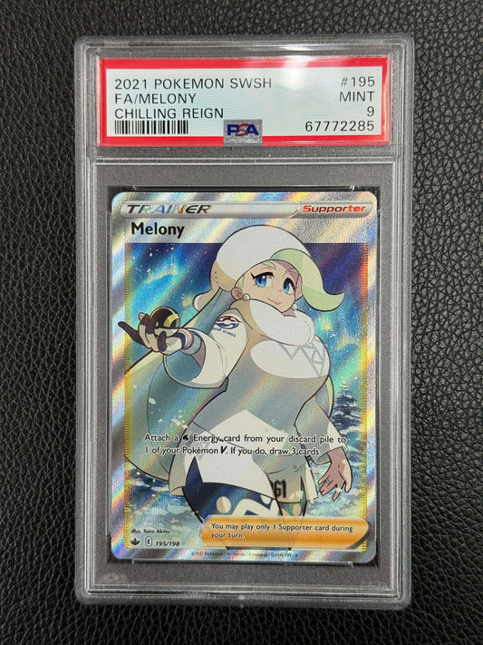 260432 PSA 9 2021 POKEMON SWORD & SHIELD CHILLING REIGN #195 FA/MELONY CHILLING REIGN