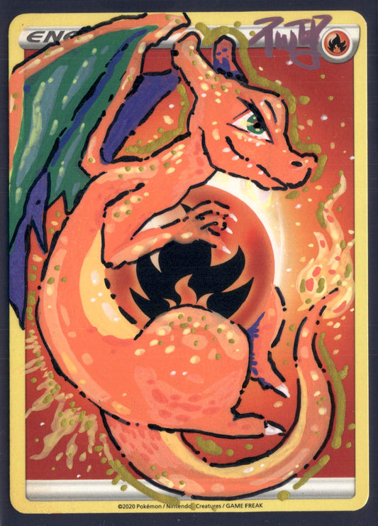 Tweety Custom Hand Painted Charizard Card - Unique